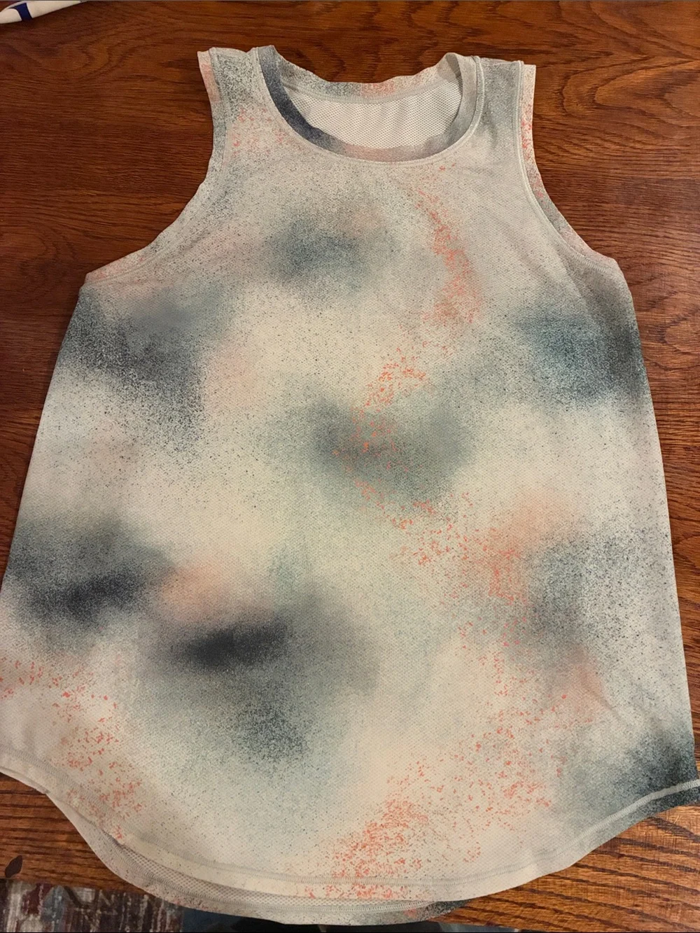 lululemon athletica Tank Top - White with Blue and Coral Accents